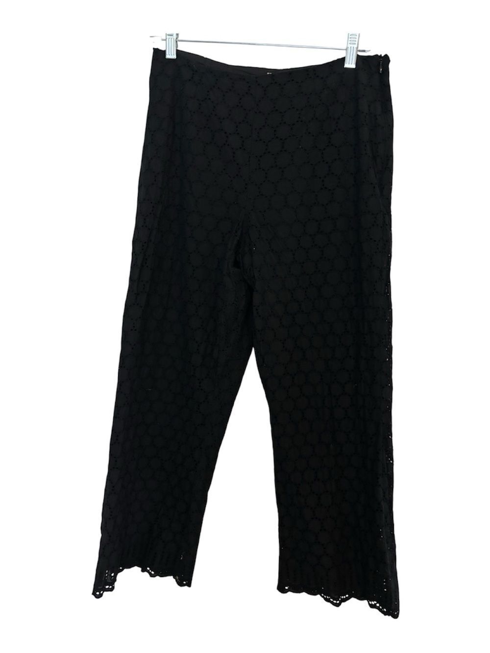 Vintage 10 F.L. Malik Black 100% Cotton Eyelet Pants Y2K 90s 90’s Women's